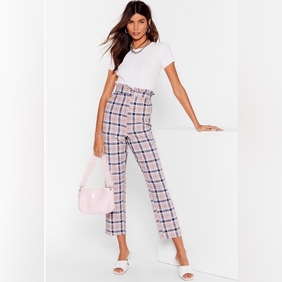 Plaid Paperbag Nasty Gal pants - Picture 1 of 3